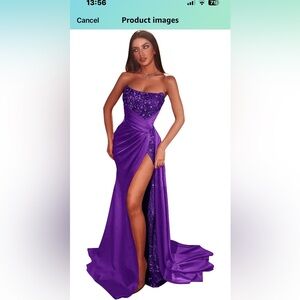Sequin Mermaid Slit Dress Size 2